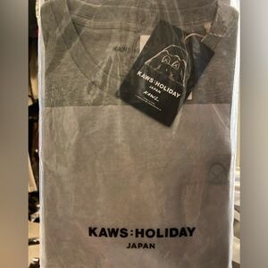 Men’s Large Kaws Holiday Japan T-shirt Grey NWT